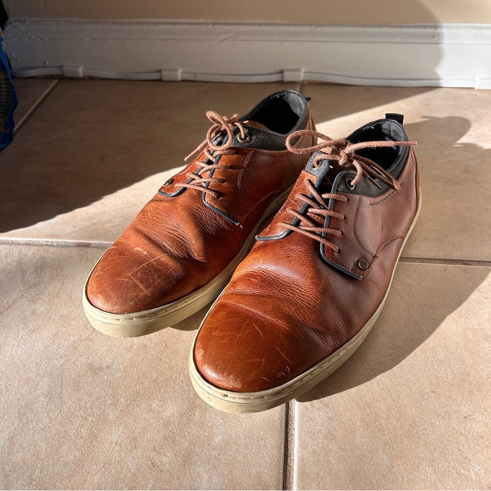 Bullboxer Casual Tan Brown Leather Shoe, Men’s Oxford Size 10
